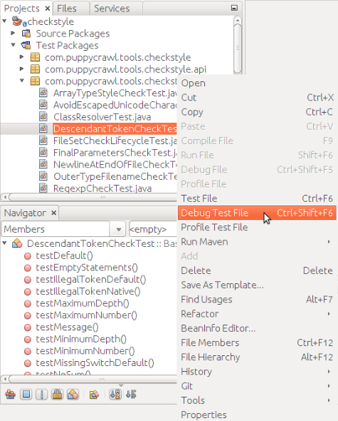 checkstyle – Importing and debugging in Netbeans IDE